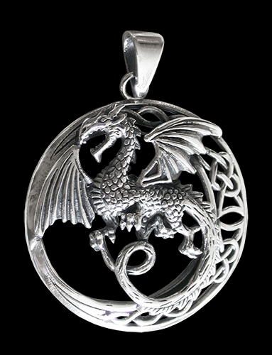 11.2 gr. Keltisk fantasy drake i Äkta silver. - 2