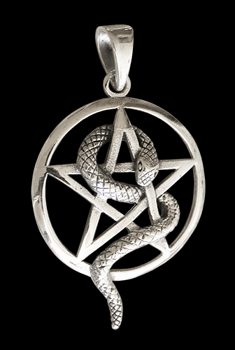 26.5 mm. Pentagram hänge - Ormhänge i Äkta silver.