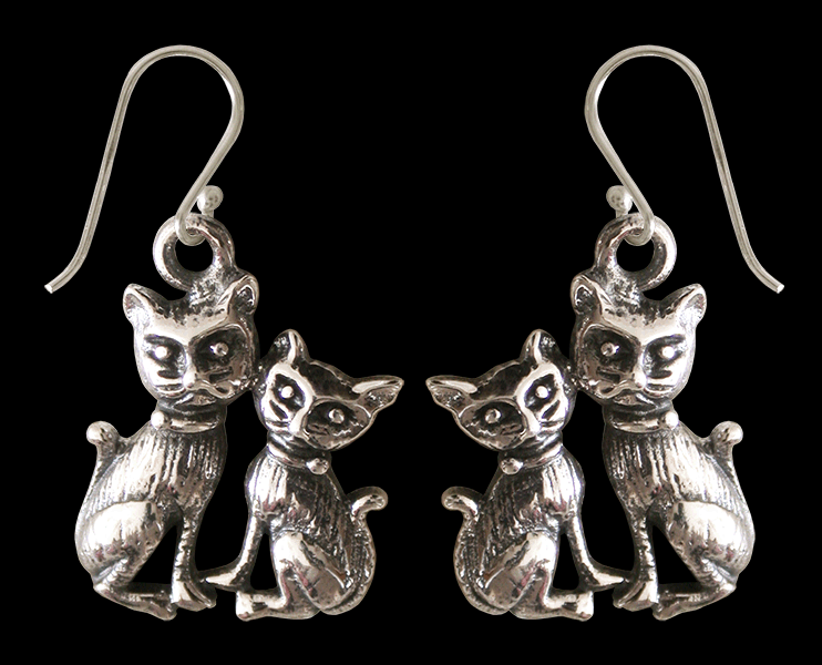 Kittens - Katt örhängen i Äkta silver.