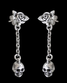 " Beautiful Death" dödskalle örhängen i Äkta silver.