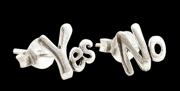Yes / No örhängen i Äkta silver. - 2
