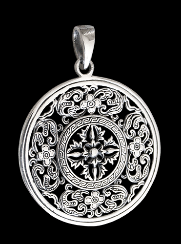 6.9 gr. Blommig Dorji -Varja hängsmycken i Äkta silver. - 2