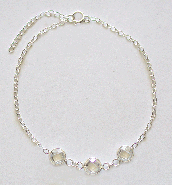 Armband i Äkta silver med Kristall.