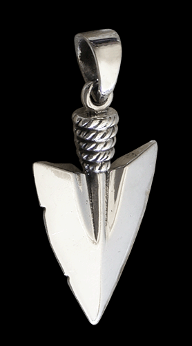 Indian eller Viking spjut - Spjut halsband i Äkta silver. - 2