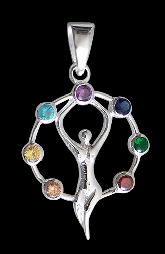 Chakra halsband med mångudinnan i Äkta silver.
