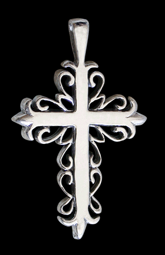 Fantastikt kors halsband i Äkta silver. - 2