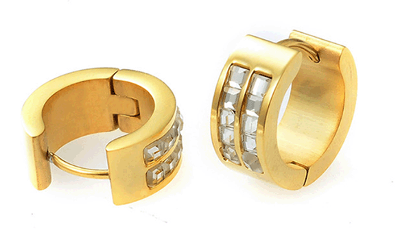 7.0 mm. Guldpläterad Bling. - 3