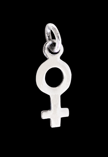 Feminism hänge i miniatyr - kvinnosymbol i Äkta silver. - 2