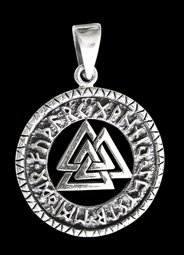 Valknut hänge i Äkta silver - Odens knut.