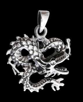 "Fire dragon"drakhänge i Äkta silver.