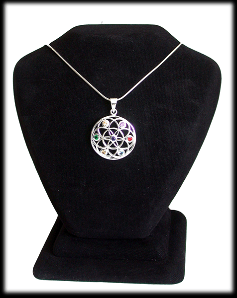 Flower of life Chakra smycke i Äkta silver. - 3