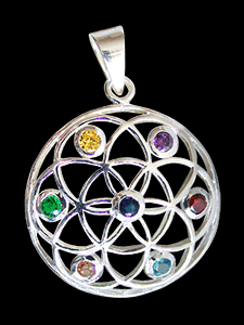 Flower of life Chakra smycke i Äkta silver.