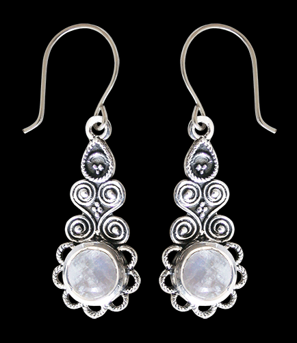 Flower moonstone earrings. - 2