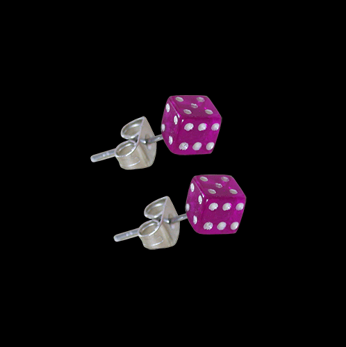 4 mm lila tärningar. - 2