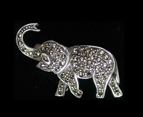 Elefant brosch i äkta silver  "one of a kind". - 2