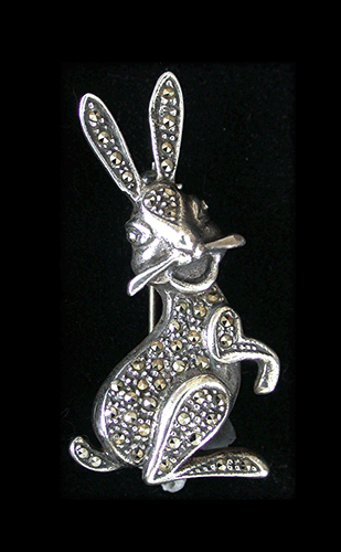 Kanin brosch i äkta silver  "one of a kind". - 2
