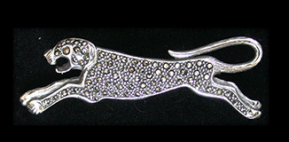 Panter brosch i äkta silver  "one of a kind".