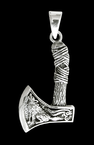 Tjusig Tomahawk yxa halsband i Äkta silver.