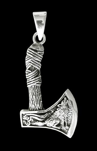 Tjusig Tomahawk yxa halsband i Äkta silver. - 2