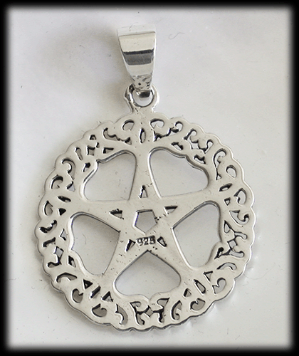 26.5 mm. Fantastiskt Pentagram hänge i Äkta silver.  - 3