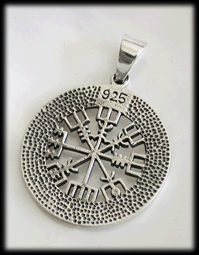 27 mm. Vägvisaren- Vegvisir hänge i Äkta silver. - 2