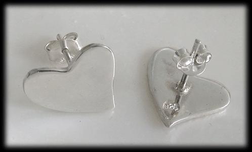 "Love present" Hjärta örhängen i silver. - 4