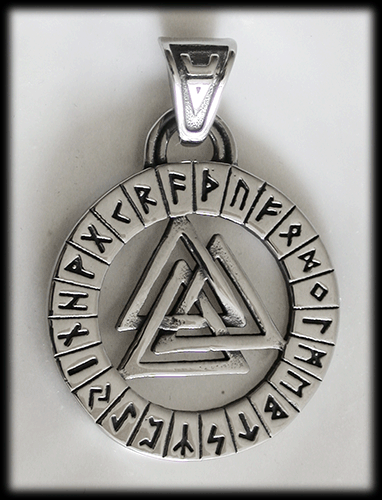 Valknut hänge i stål. - 4