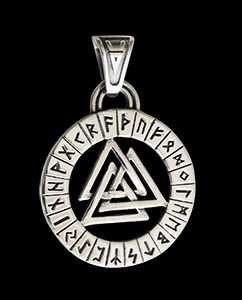 Valknut hänge i stål.