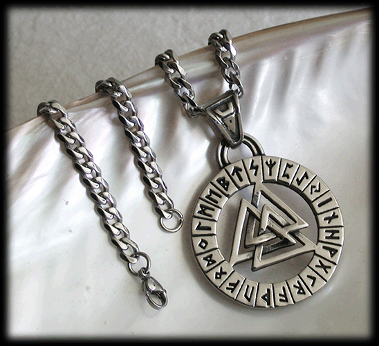 Valknut hänge i stål. - 3