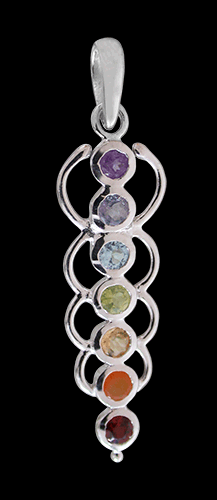 Nätt Chakra halsband i Äkta silver. - 2