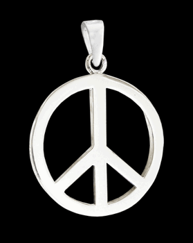 28 mm. Peace smycke i Äkta silver.
