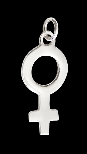 Liten kvinnosymbol halsband i Äkta silver.