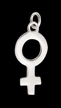 Liten kvinnosymbol halsband i Äkta silver.
