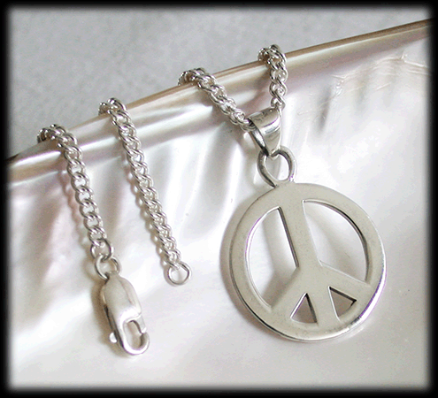 25.5 mm. Peace smycke i Äkta silver. - 2