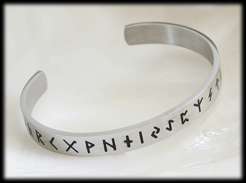 Runor Futharken armband i rostfritt stål. - 4