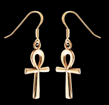 26.5 mm. Stora Ankh örhängen i brons.
