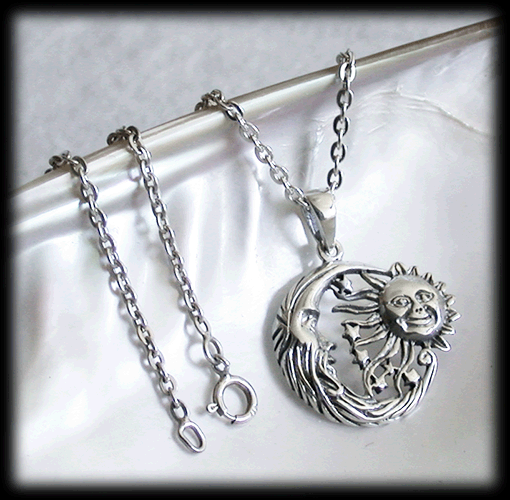 Sol halsband i Äkta silver. - 4