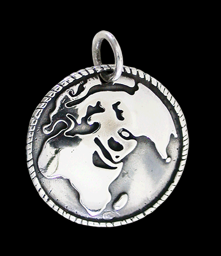 Jorden halsband - Globetrotter hänge i Äkta silver. - 2