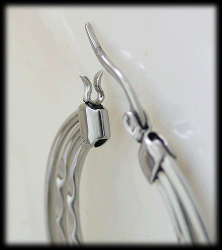 Eleganta stålörhängen 38 mm i diameter. - 4