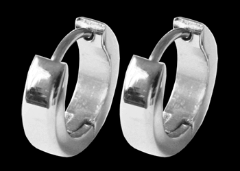 2.5 mm. Blanka stålörhängen.