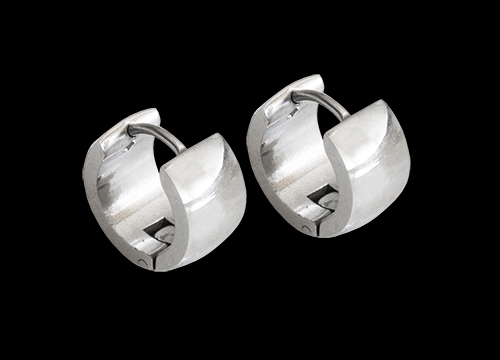 3.8 mm. Små blanka stålörhängen. - 2