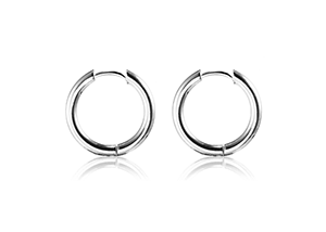2.5 x 10 mm.  Öronringar i rostfritt stål.