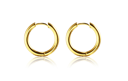2.5 x 10 mm. Öronringar i guldpläterat rostfritt stål. - 2