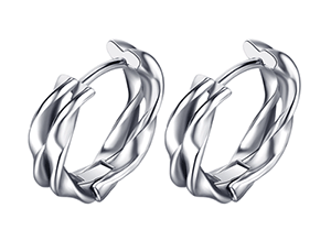 4.3 mm. Tvinnade stålörhängen.