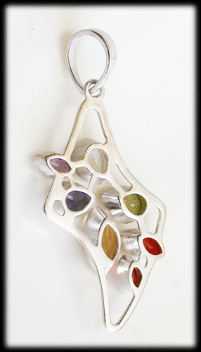 Konstnärligt och mycket elegant halsband med chakra stenar. - 5