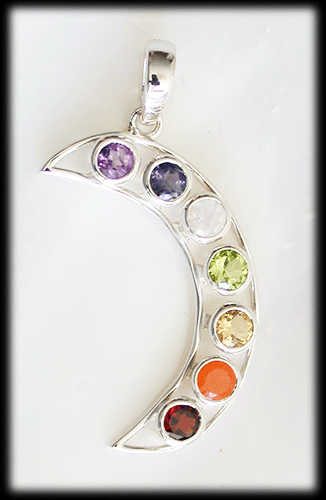 Måne halsband med chakra stenar. - 4