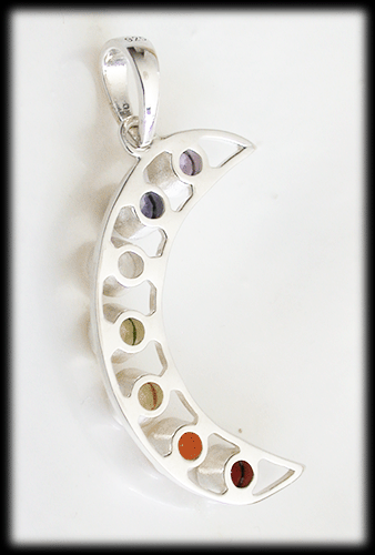 Måne halsband med chakra stenar. - 5