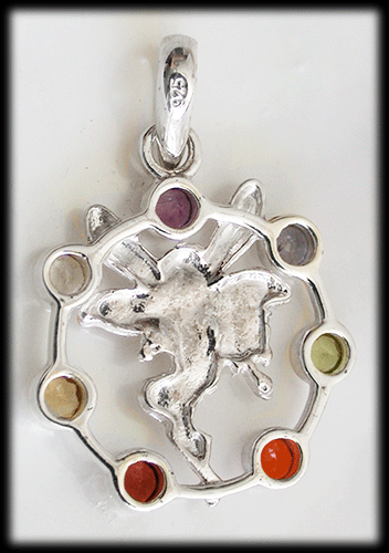 Chakra halsband med en Älva - Äkta silver. - 5