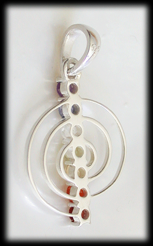 Nätt spiral hänge med chakra stenar. - 5