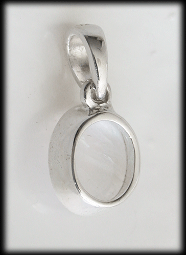 10 mm. Månstenshänge i Äkta silver. - 6